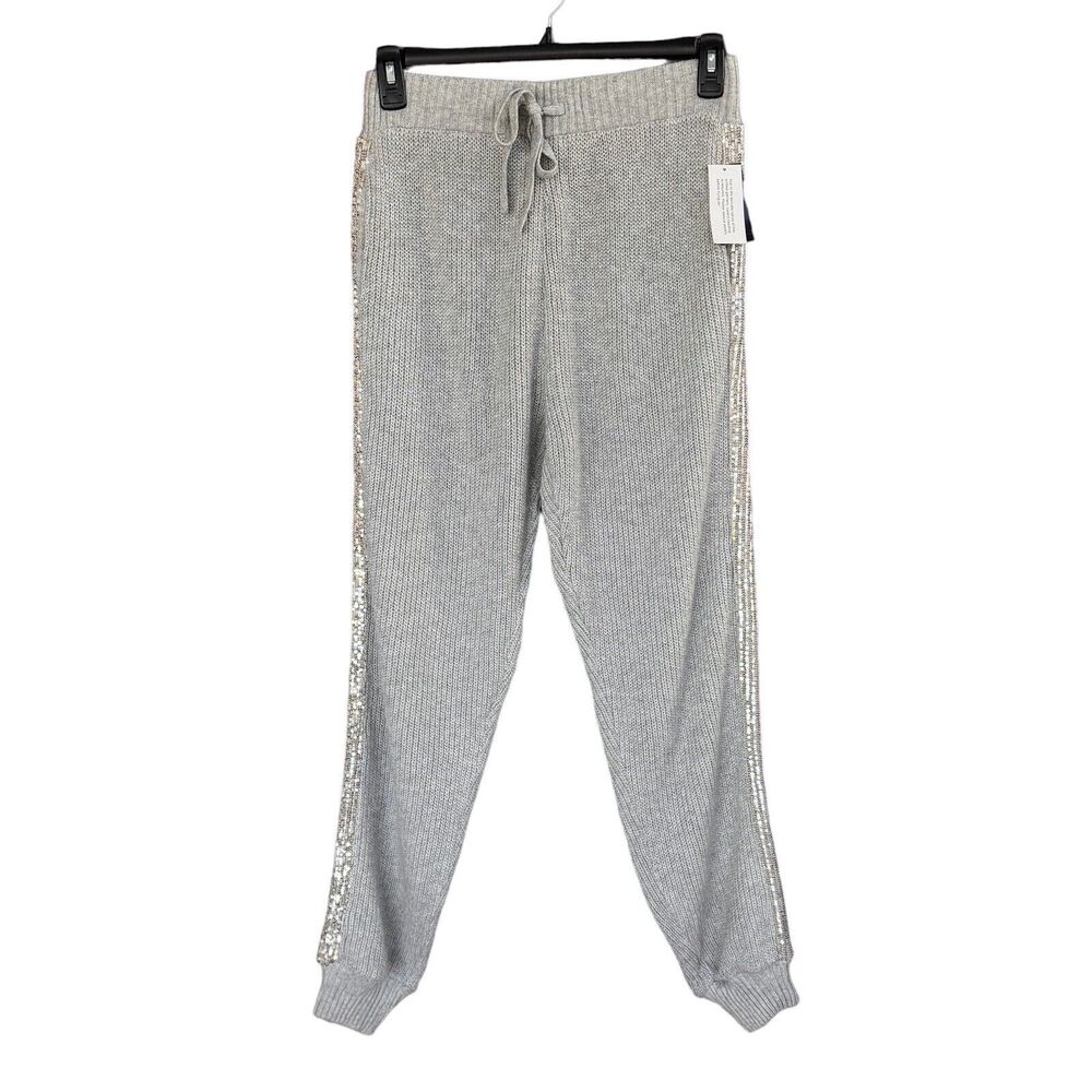 INC International Concepts Small Joggers Pants Sequins Pockets Stretch Gray New